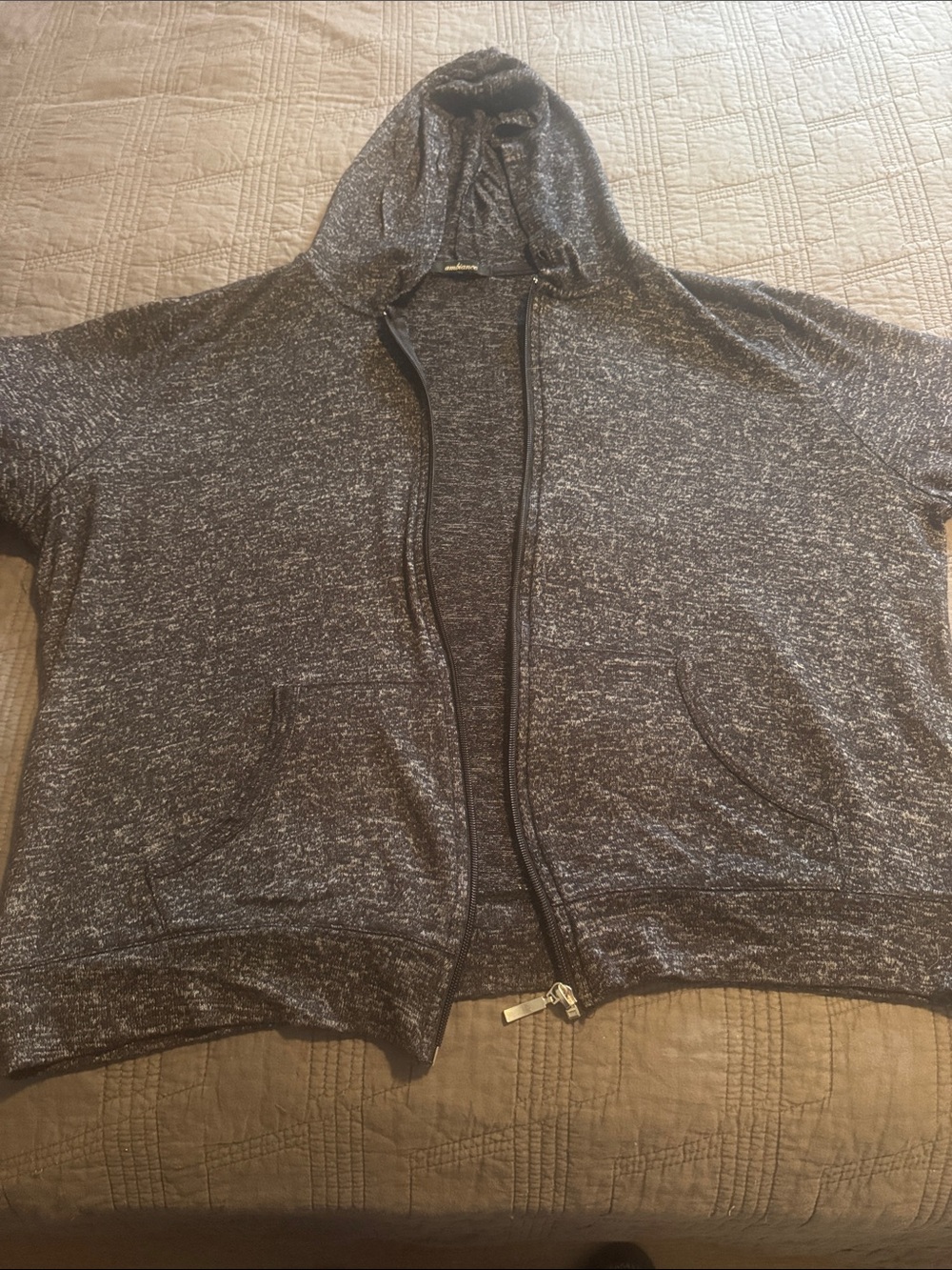 Ambiance Charcoal Hooded Zip Cardigan
